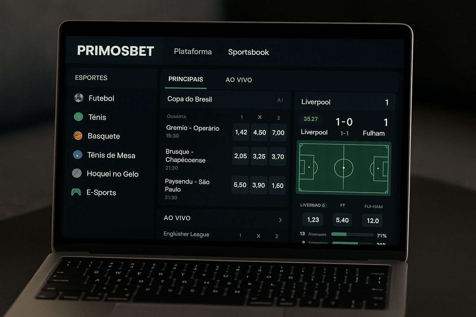 Apostas esportivas no cassino online PRIMOSBET