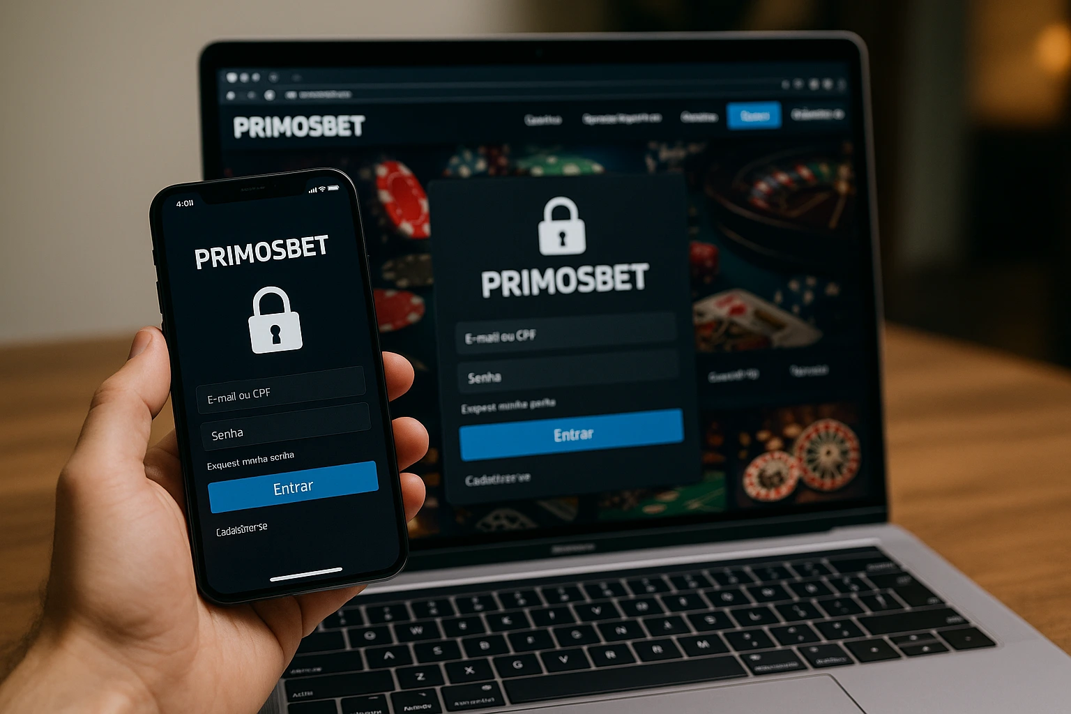 Criar uma nova Conta no plataforma PRIMOSBET